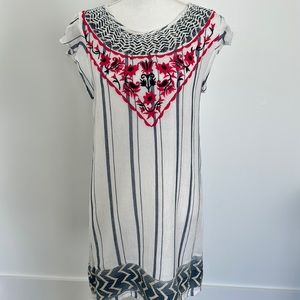 Beautiful lined THML blue, white and red dress